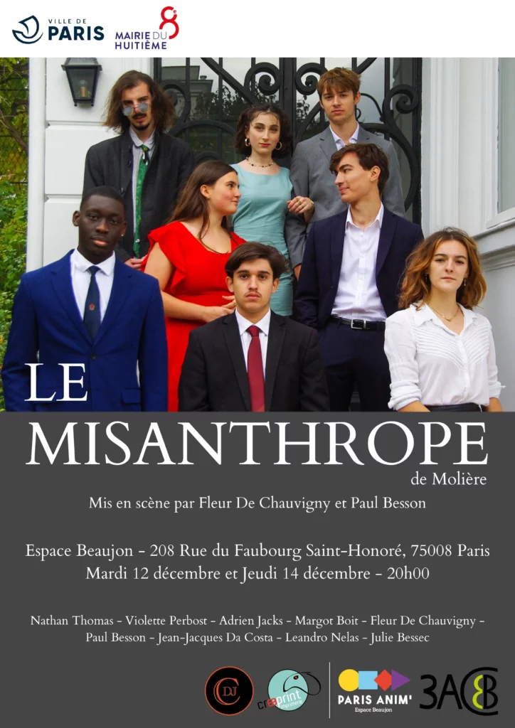 12 & 14 décembre 2023 - Le Misanthrope - Cie Double Jeu-Espace Beaujon