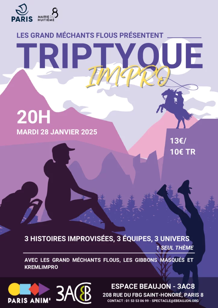 Spectacle Tryptique par ©Les Grands Méchants Flous au Centre Paris Anim' Espace Beaujon