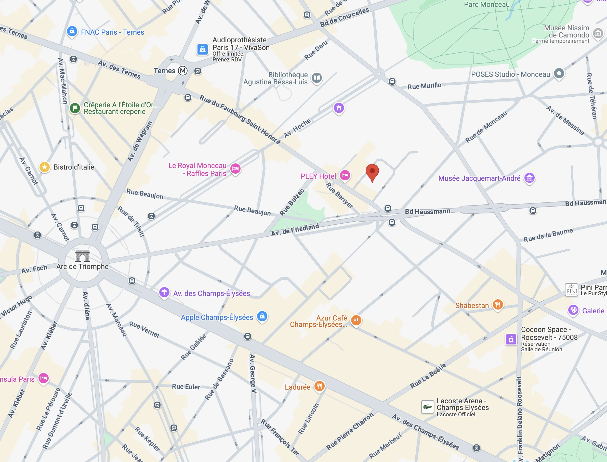 Carte du quartier - Centre Paris Anim' Beaujon - 3AC8