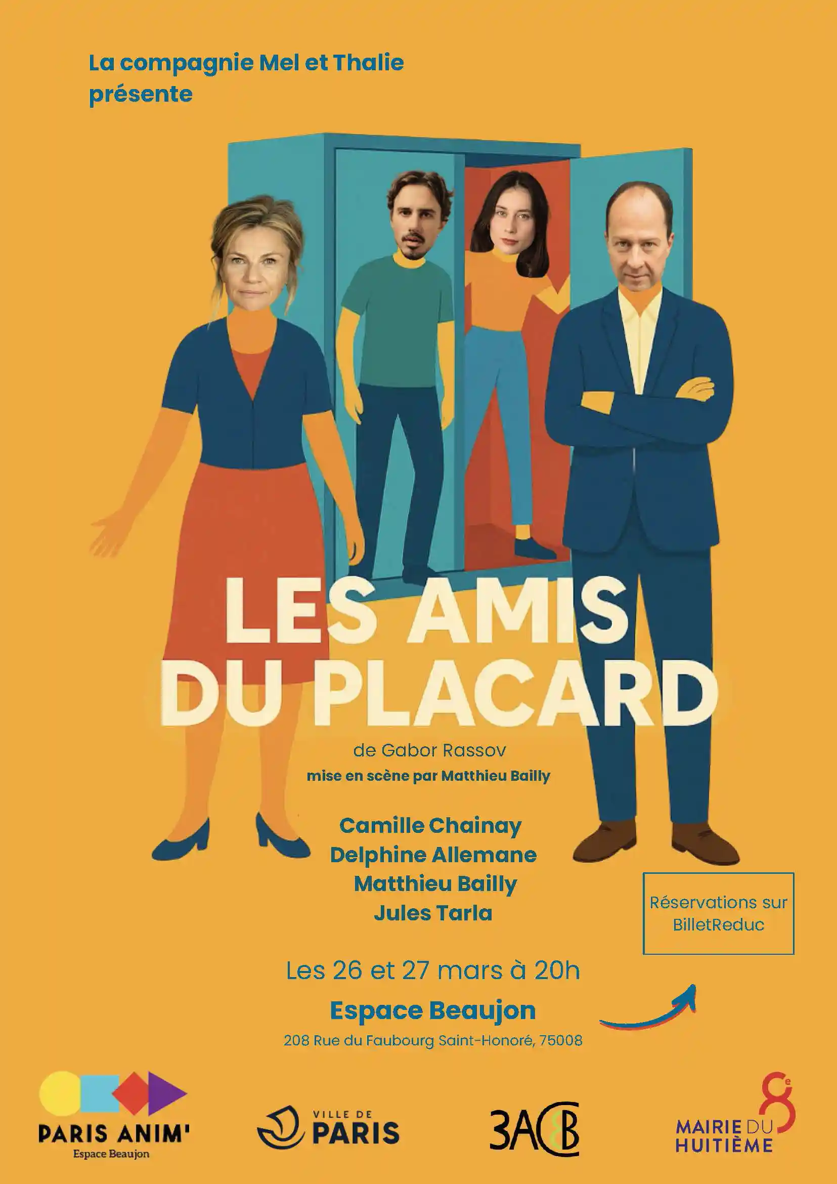 Les amis du placard, par l'association Mel & Thalie), les 26 & 27 mars 2026 au CPA Beaujon (Paris 8e)